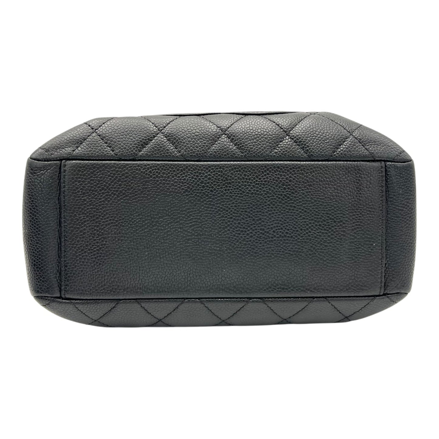 PST Tote Bag Black in Caviar Leather, Silver hardware