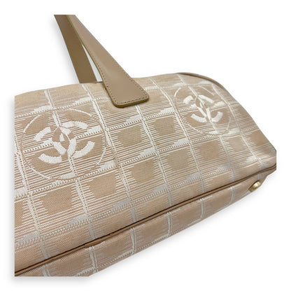 Travel Line Top Handle Bag Beige in Canvas, Gold hardware