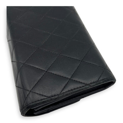 Classic Wallet Long Black in Lambskin, Silver hardware