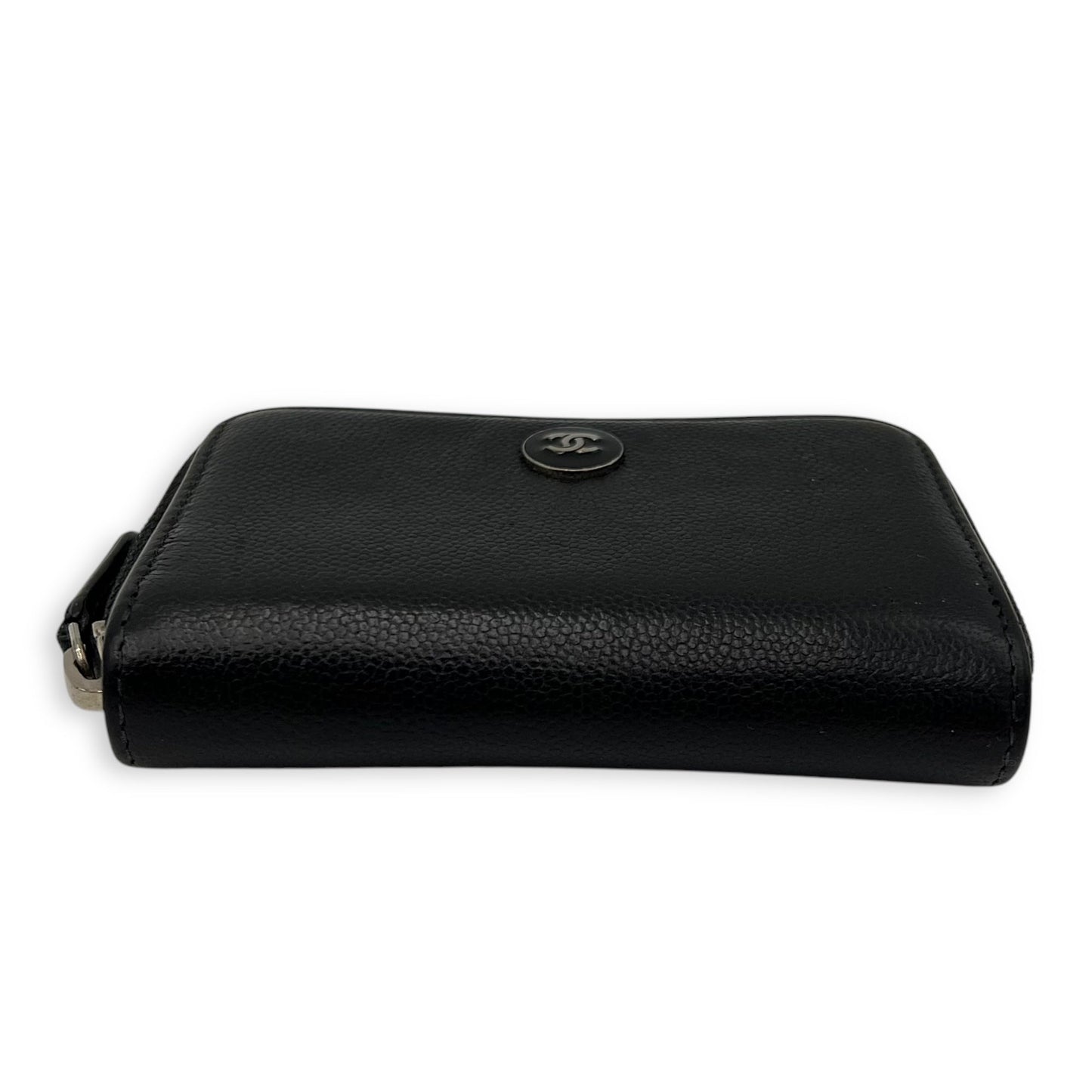 CC Wallet Black in Caviar Leather, Gold hardware