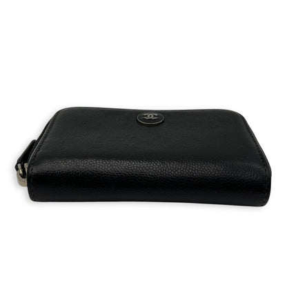 CC Wallet Black in Caviar Leather, Gold hardware
