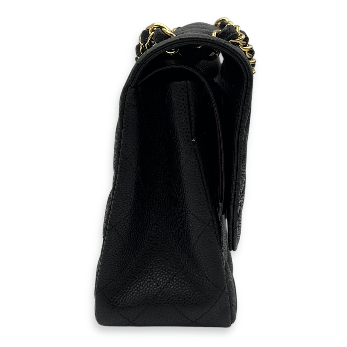 Classic Shoulder Bag Jumbo Black in Caviar Leather, Gold hardware