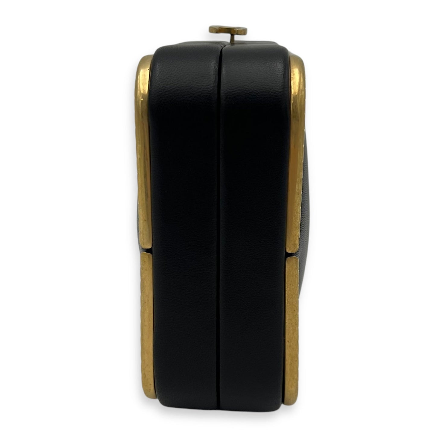 METAL Crossbody Bag Black in Lambskin, Gold hardware