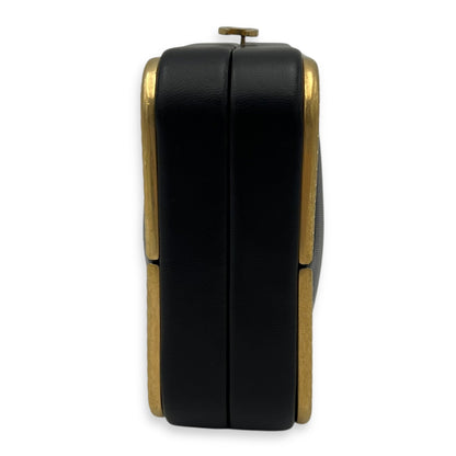 METAL Crossbody Bag Black in Lambskin, Gold hardware