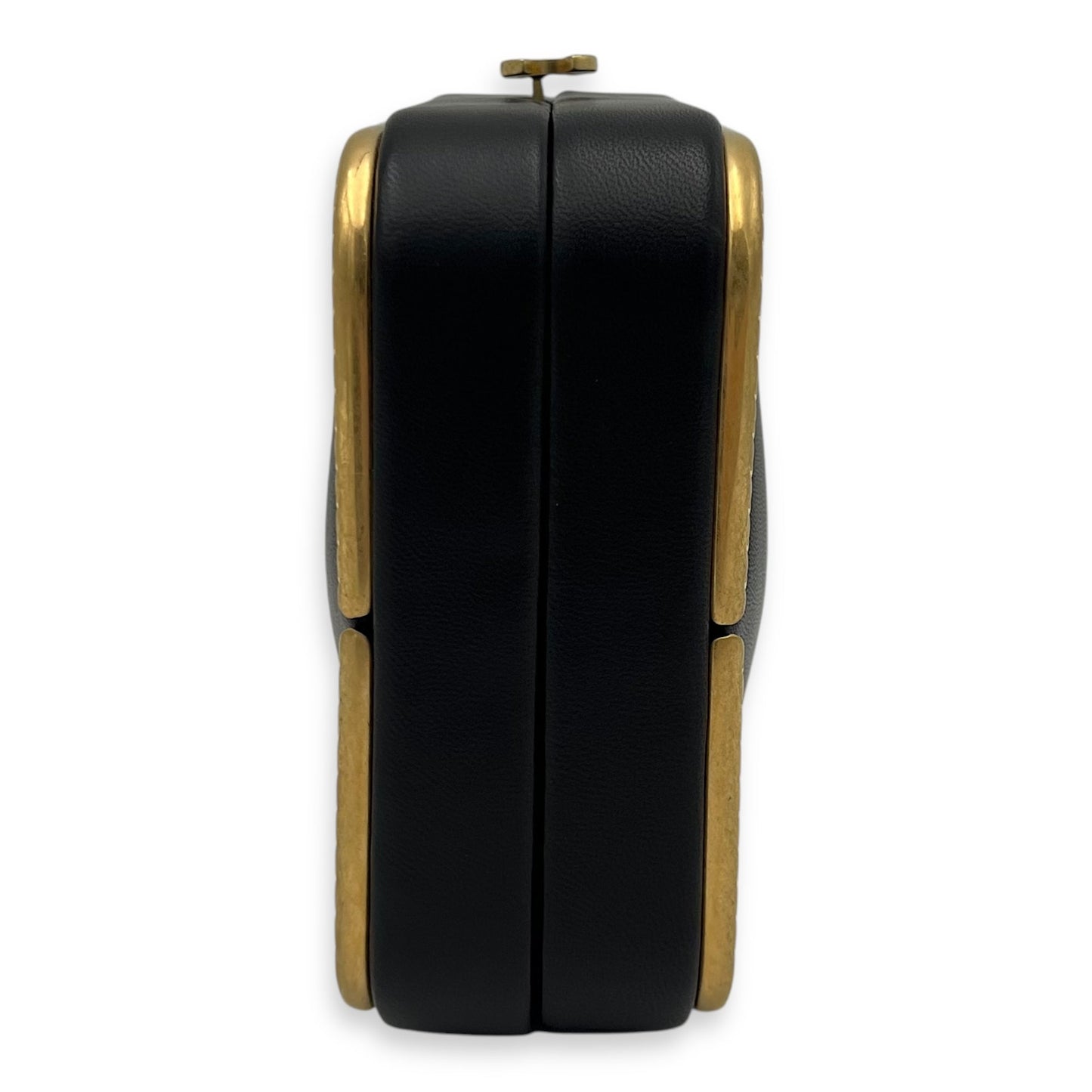METAL Crossbody Bag Black in Lambskin, Gold hardware