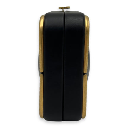 METAL Crossbody Bag Black in Lambskin, Gold hardware