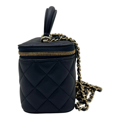 CC Vanity Bag Blue in Lambskin, Gold hardware