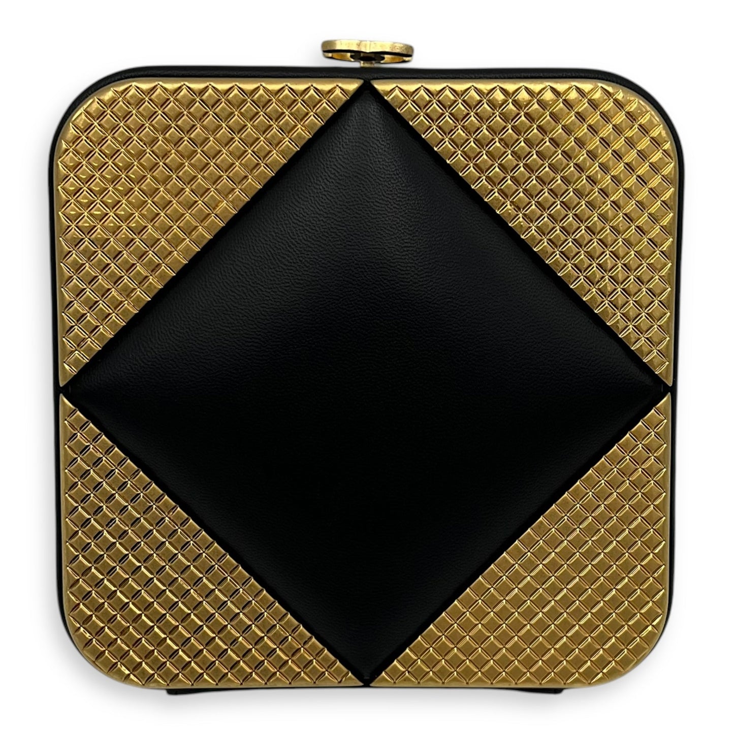 METAL Crossbody Bag Black in Lambskin, Gold hardware