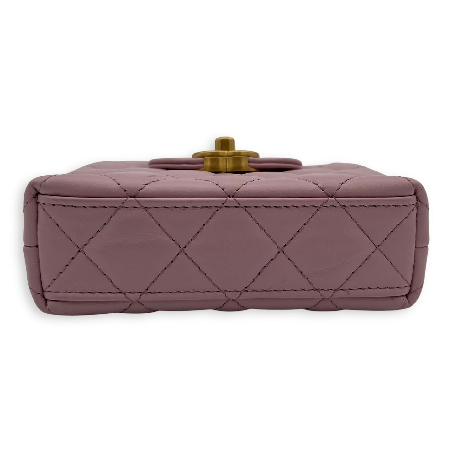 Kelly Top Handle Bag Nano Pink in Calfskin, Gold hardware