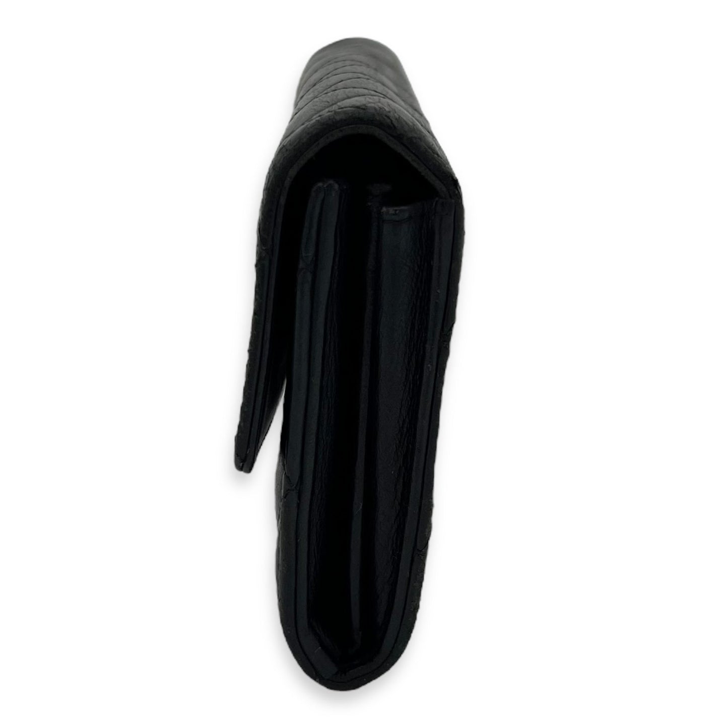 Classic Wallet Long Black in Lambskin, Silver hardware