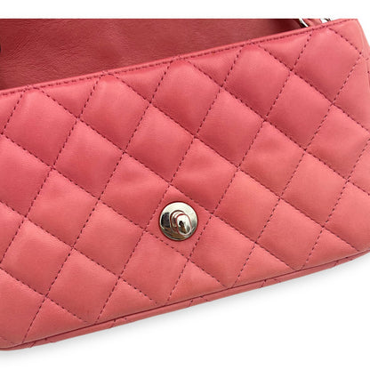 Classic Shoulder Bag Mini Rectangle Pink in Lambskin, Gold hardware