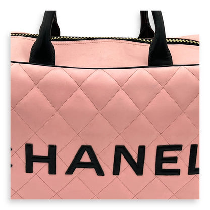 Boston Pink Top Handle Bag in Calfskin, Gold hardware