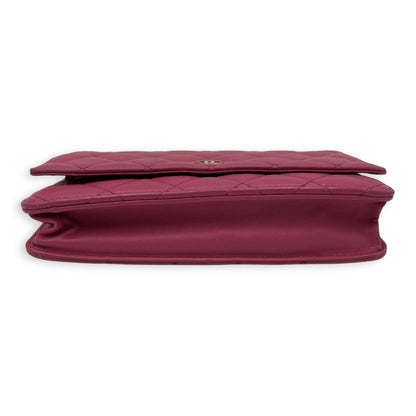 Classic Wallet On Chain Pink in Lambskin, Gold hardware