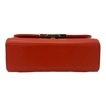 2 way bag Orange Crossbody Bag in Calfskin, Gold hardware
