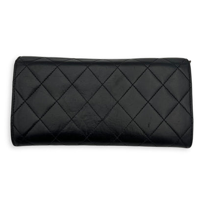 Classic Wallet Long Black in Lambskin, Silver hardware
