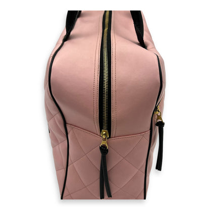 Boston Pink Top Handle Bag in Calfskin, Gold hardware