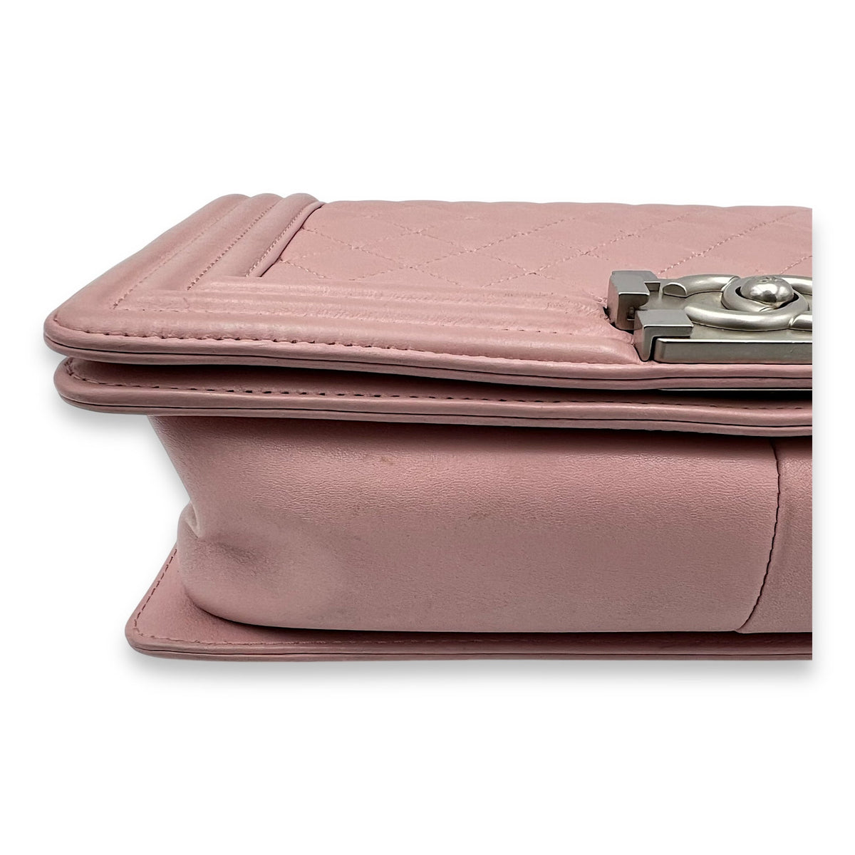 Boy Crossbody Bag Medium Pink in Calfskin, Silver hardware