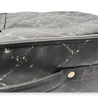 Suitcase Luggage Black in Nylon, Silver hardware