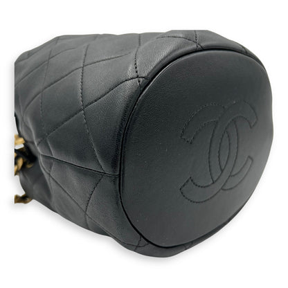 Chain is More Black Bucket Bag in Calfskin, Gold hardware