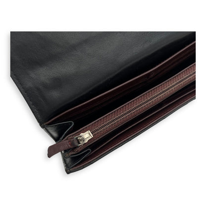 Classic Wallet Long Black in Lambskin, Silver hardware