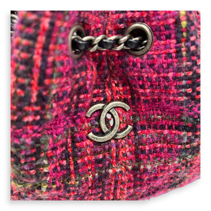 Gabrielle Pink Backpack in Tweed, Mixed hardware