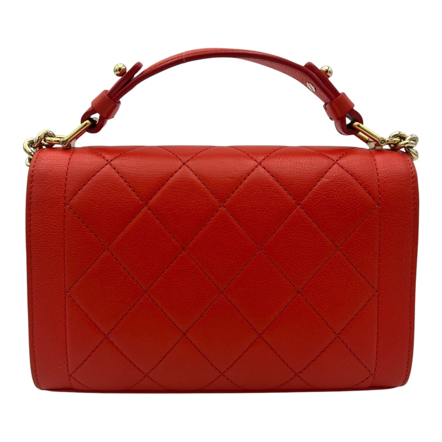 2 way bag Orange Crossbody Bag in Calfskin, Gold hardware
