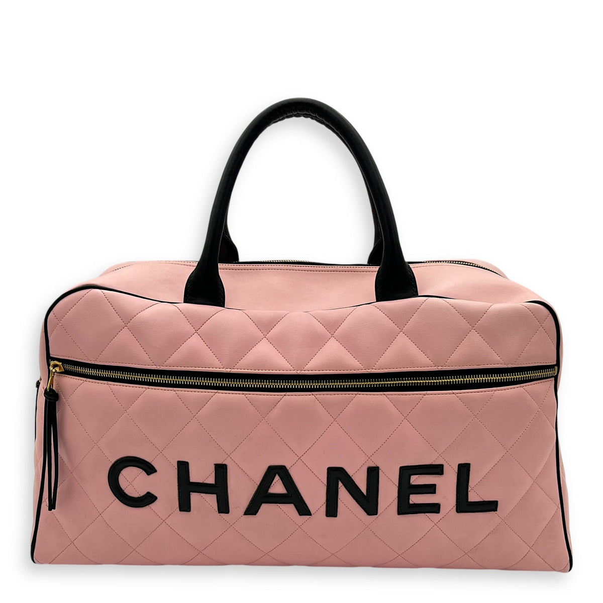 Boston Pink Top Handle Bag in Calfskin, Gold hardware