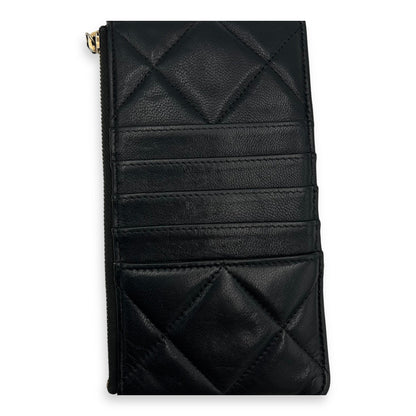 C19 Black Wallet in Calfskin, Gold hardware