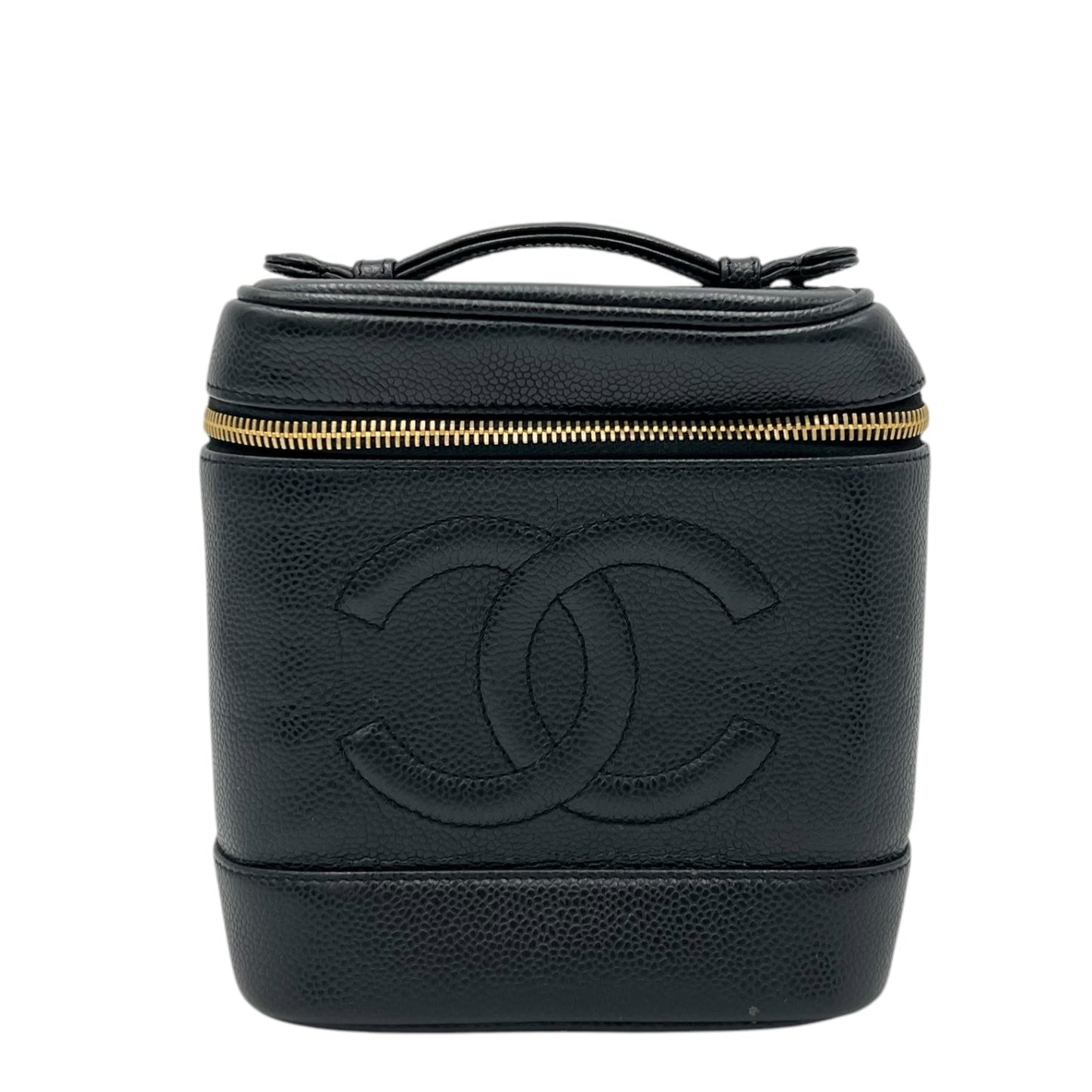 CC Vanity Bag Black in Caviar Leather, Gold hardware