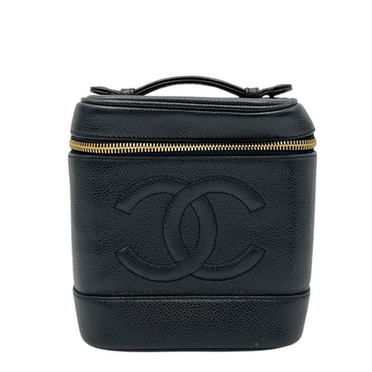 CC Vanity Bag Black in Caviar Leather, Gold hardware