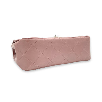 Classic Mini Pink Shoulder Bag in Lambskin, Silver hardware