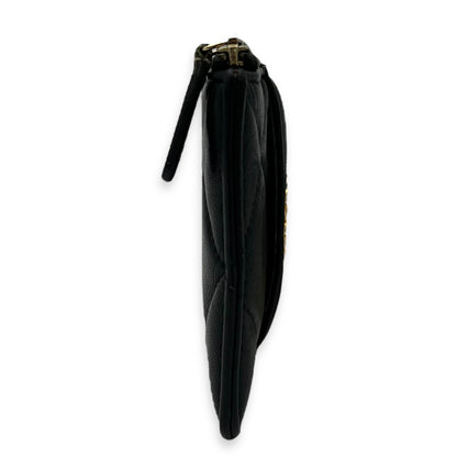C19 Black Wallet in Calfskin, Gold hardware