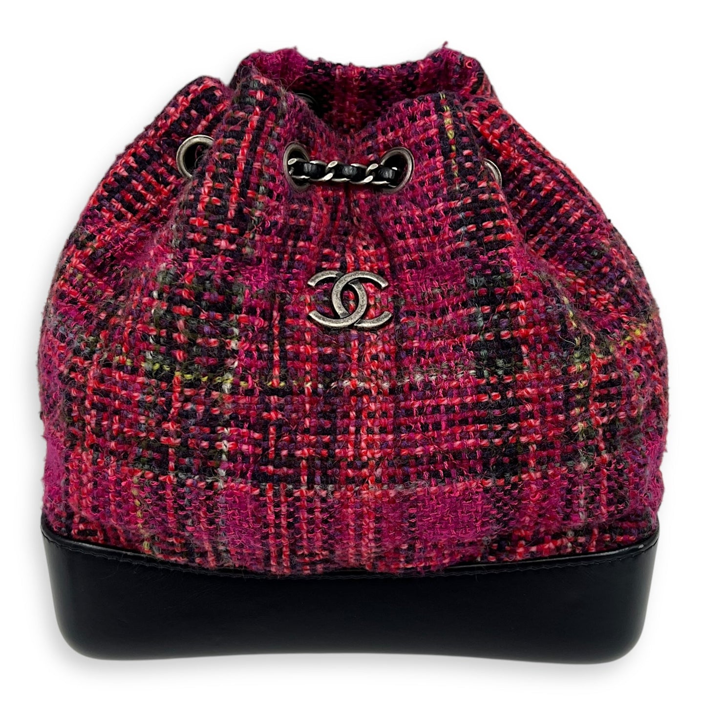 Gabrielle Pink Backpack in Tweed, Mixed hardware