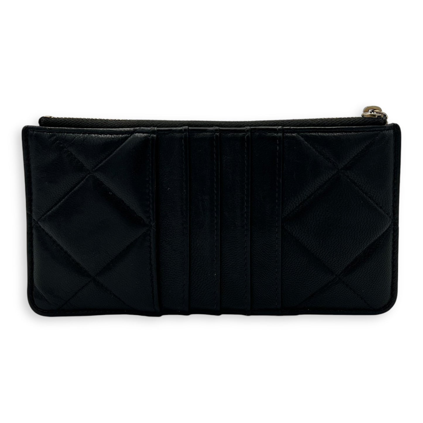 C19 Black Wallet in Calfskin, Gold hardware