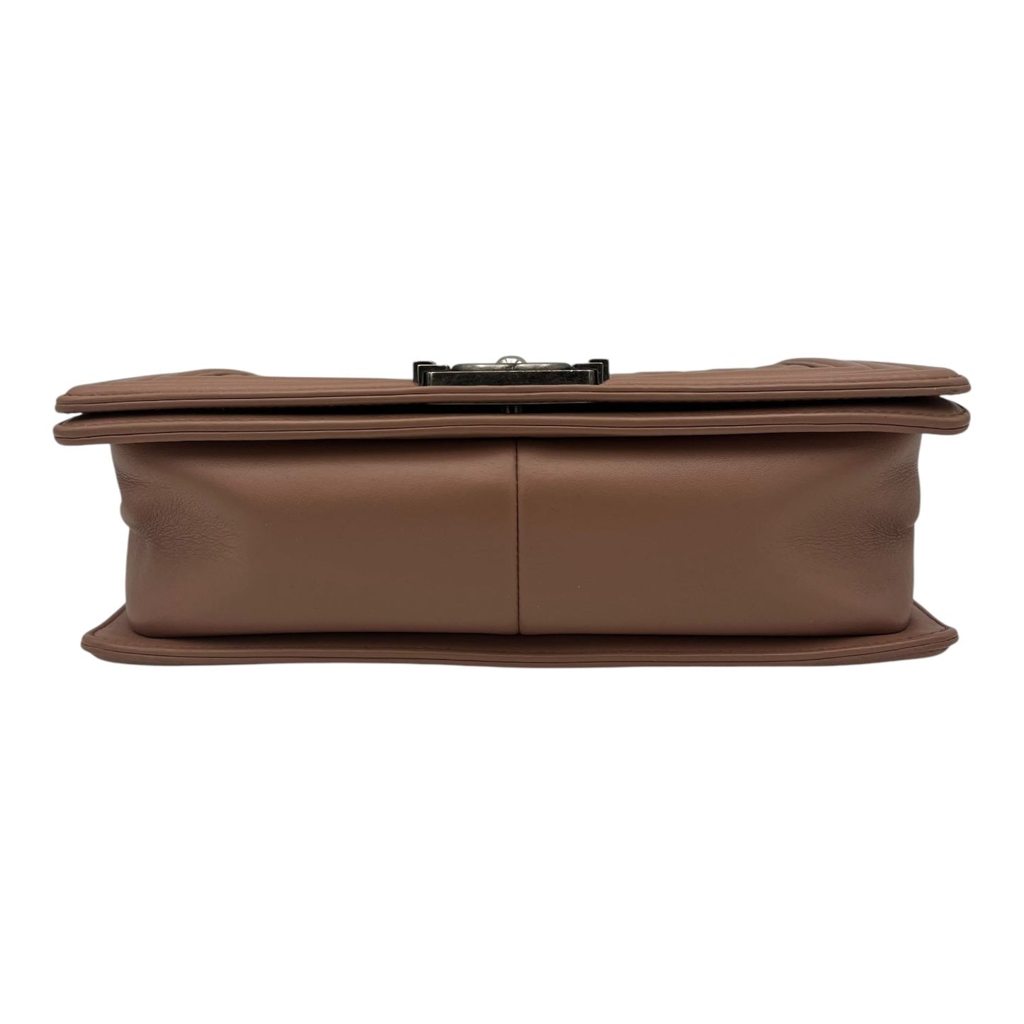 Boy Medium Pink Shoulder Bag in Calfskin, Ruthenium hardware