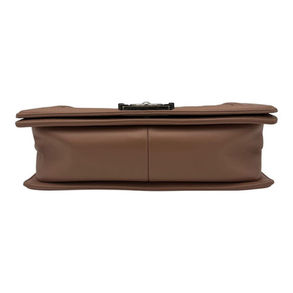 Boy Medium Pink Shoulder Bag in Calfskin, Ruthenium hardware