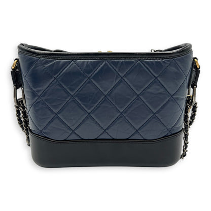 Gabrielle Crossbody Bag Small Blue in Calfskin, Mixed hardware