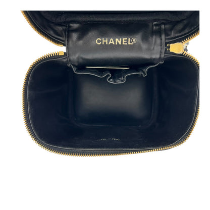 CC Vanity Bag Black in Caviar Leather, Gold hardware