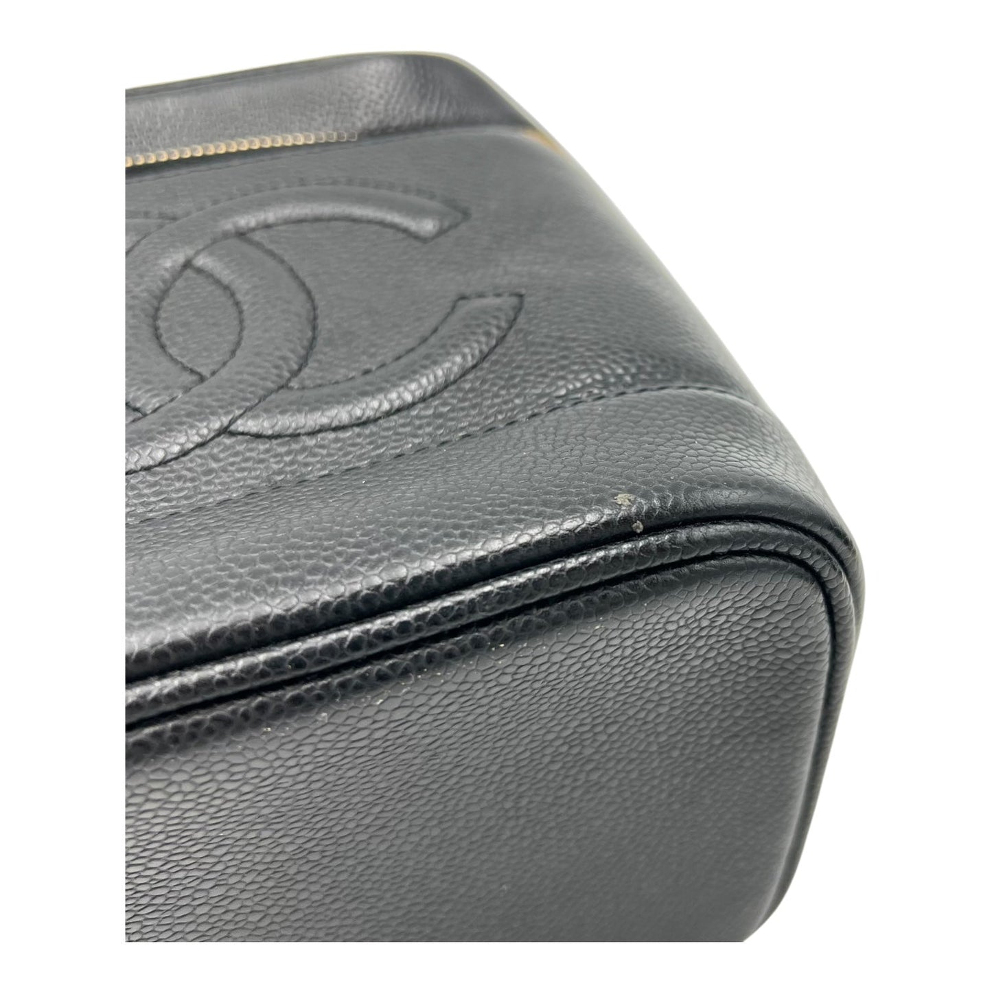 CC Vanity Bag Black in Caviar Leather, Gold hardware
