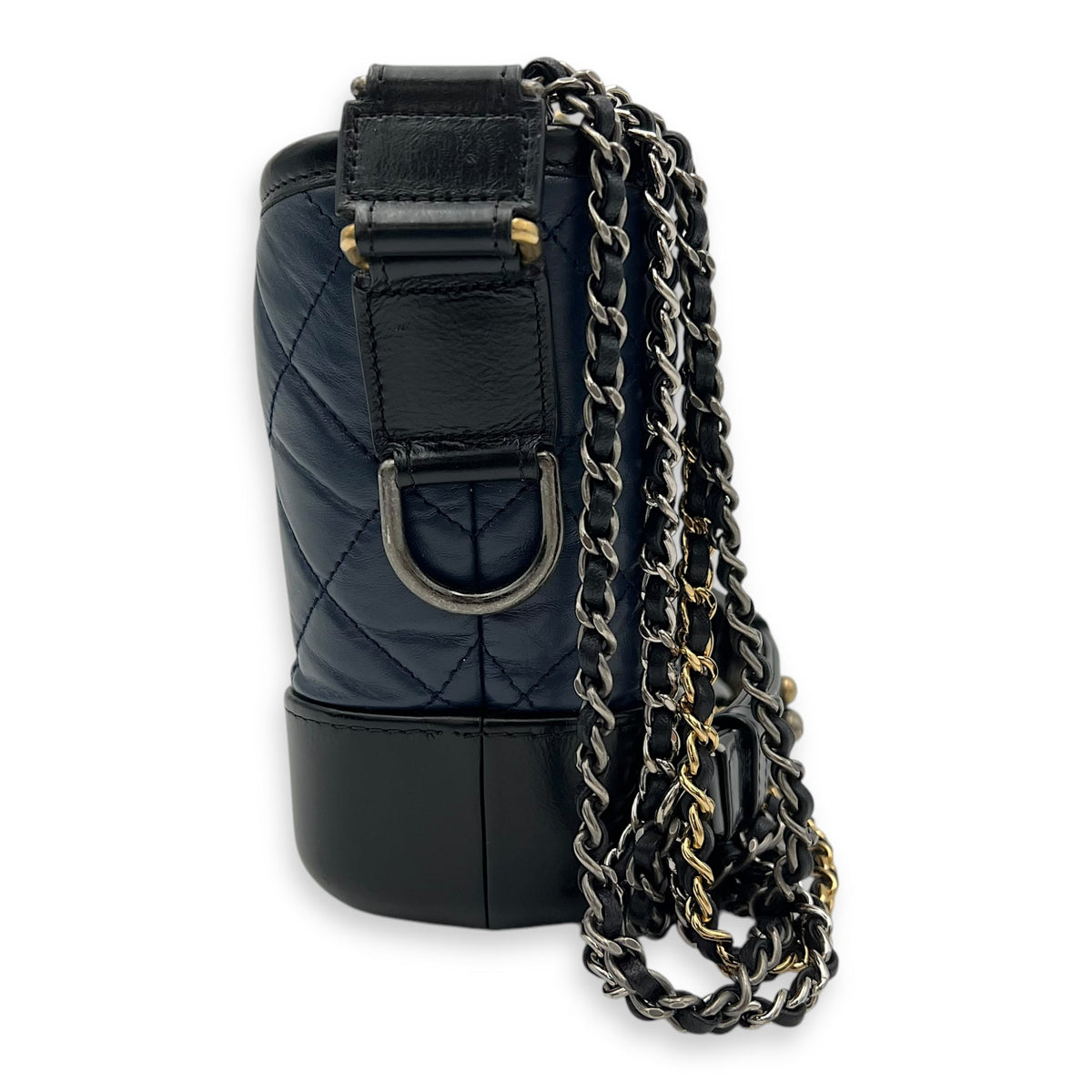 Gabrielle Crossbody Bag Small Blue in Calfskin, Mixed hardware