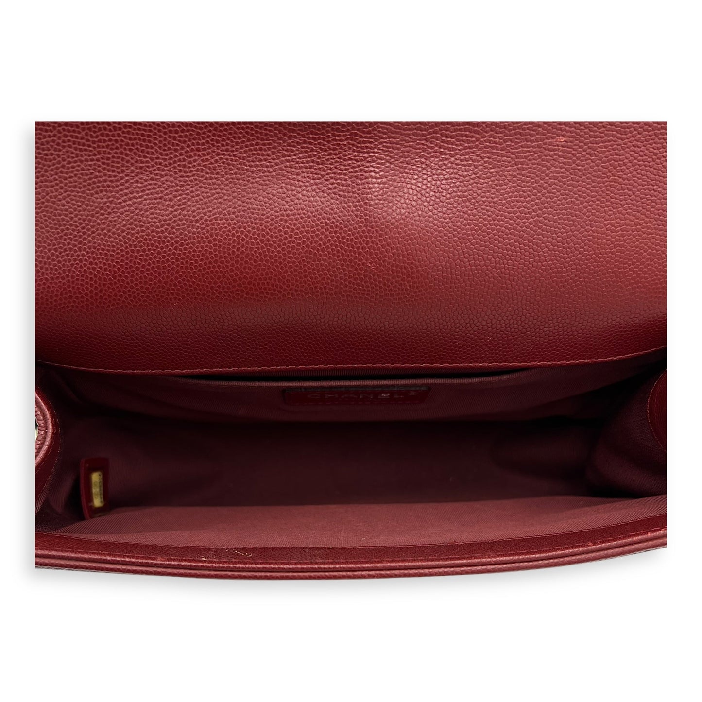 Boy Medium Chevron Shoulder Bag in Caviar Leather, Ruthenium hardware
