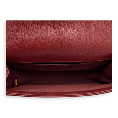 Boy Medium Chevron Shoulder Bag in Caviar Leather, Ruthenium hardware
