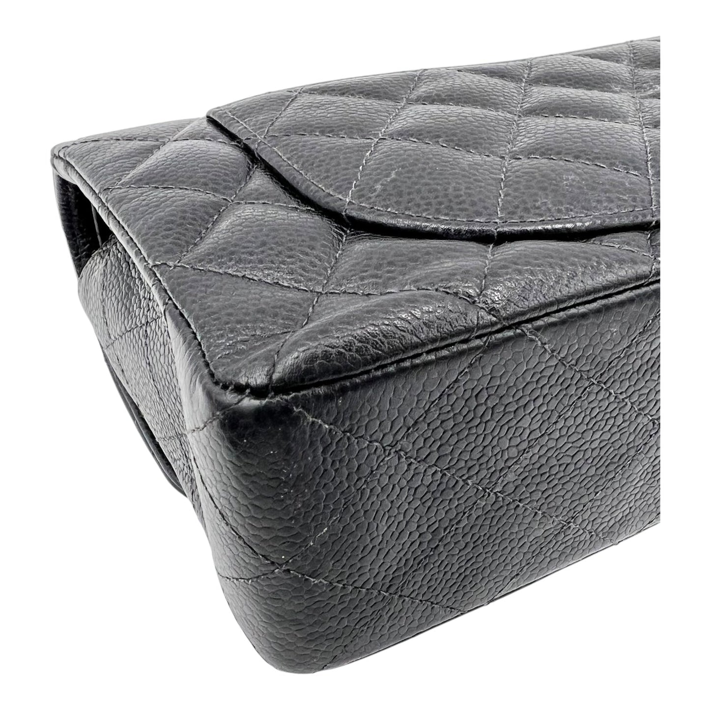Classic Shoulder Bag Black in Caviar Leather, Silver hardware