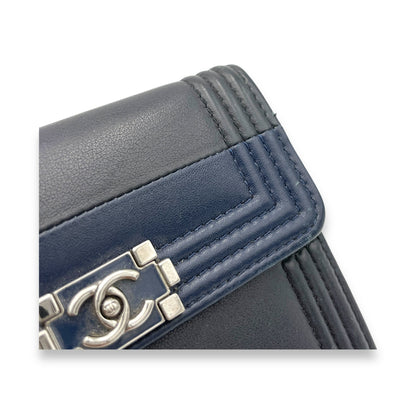 Boy Black Wallet in Lambskin, Silver hardware