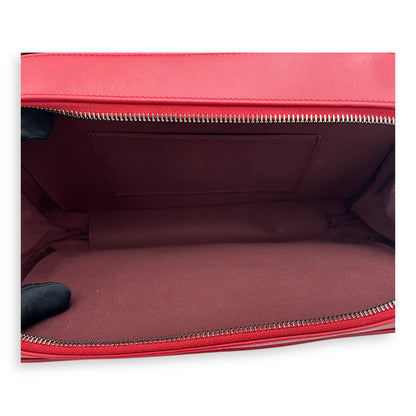Coco Boy Camera Red Crossbody Bag in Calfskin, Ruthenium hardware