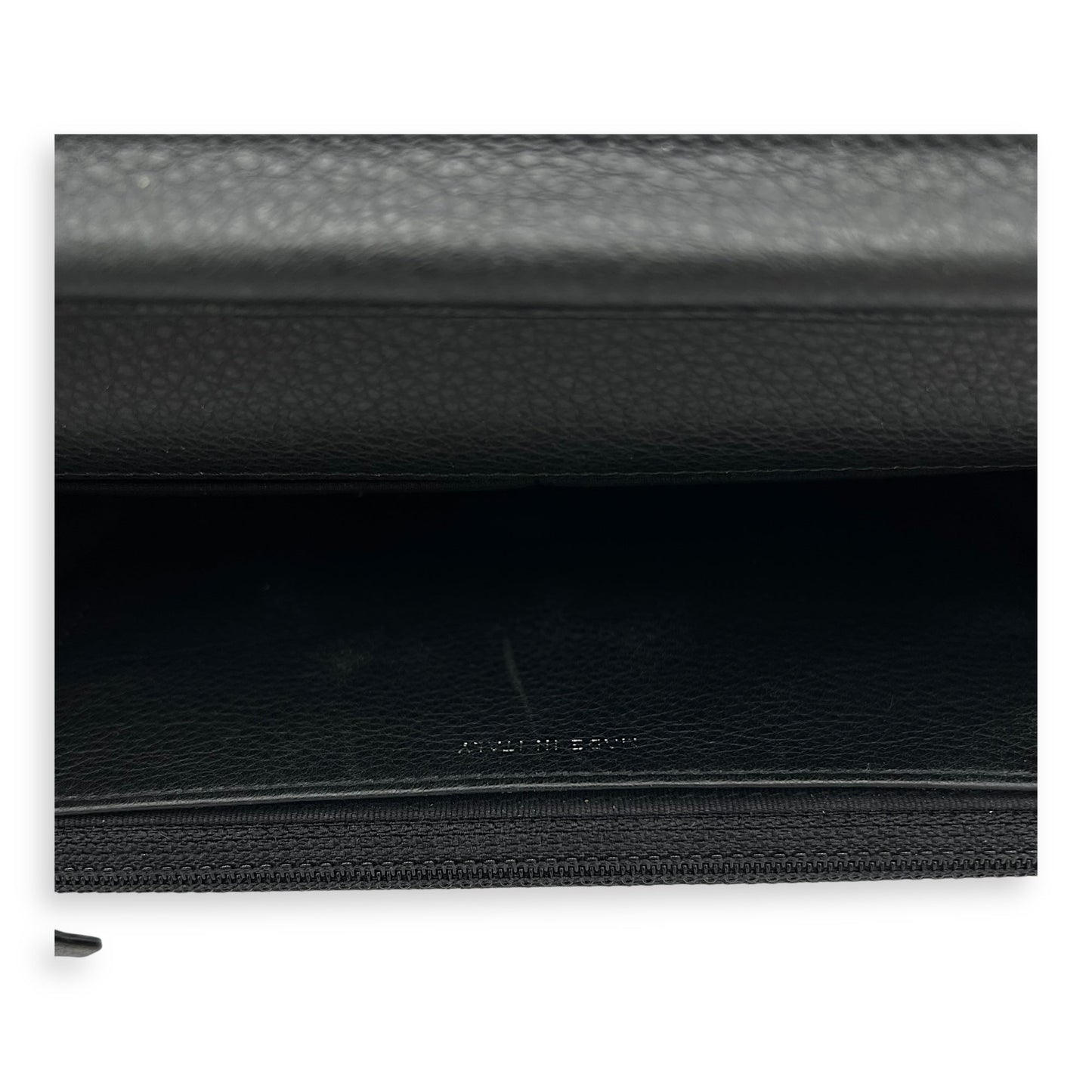 Swarovski flap Wallet On Chain Black in Calfskin, Silver hardware