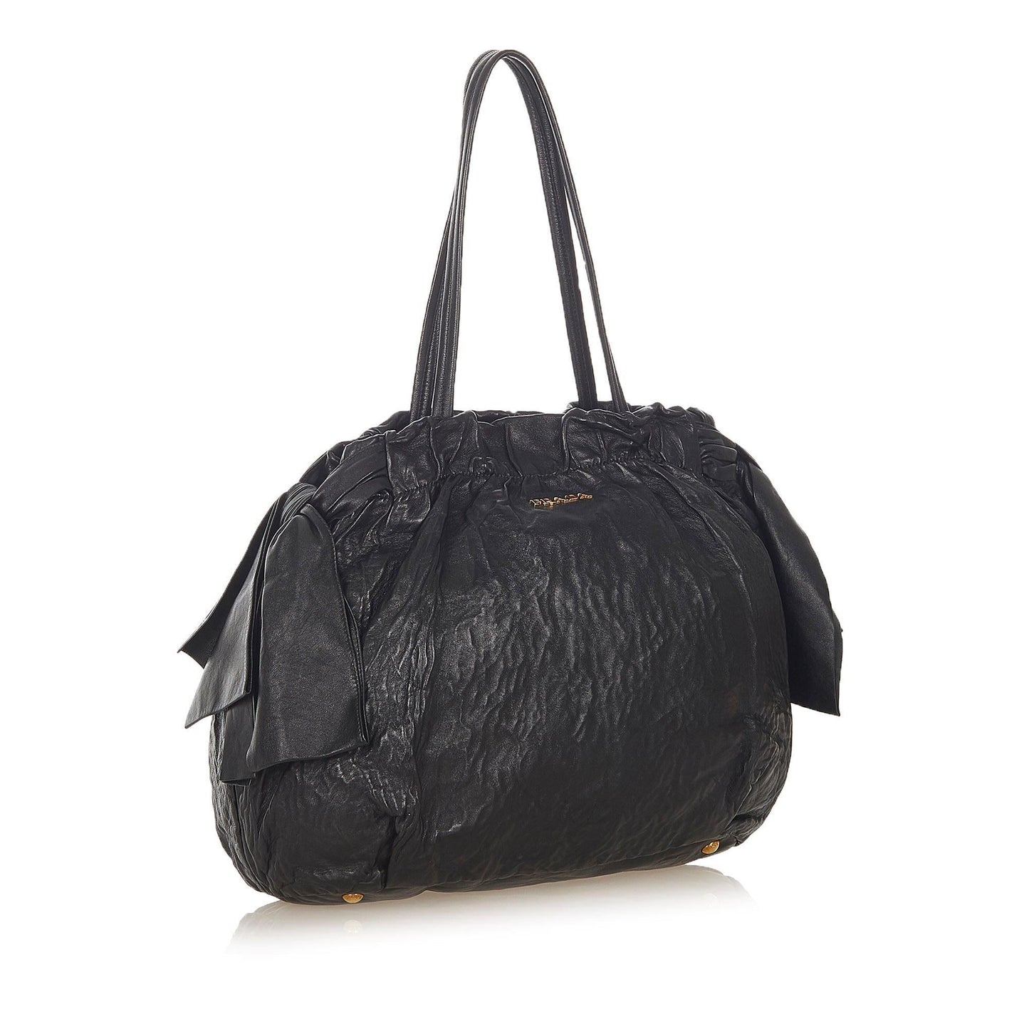 Prada Bow Lambskin Leather Tote Bag (SHG-19151)