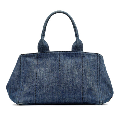 Prada Canapa Logo Denim Tote (SHG-lzCeX7)