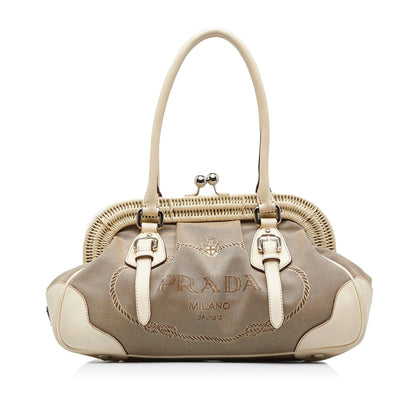 Prada Canapa Logo Frame Handbag (SHG-WZ7S4Z)