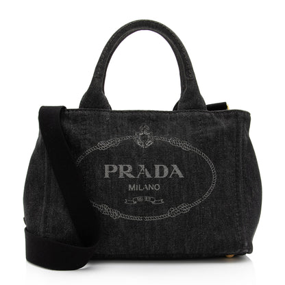 Prada Canapa Logo Shopping Tote (SHF-TpjCPv)